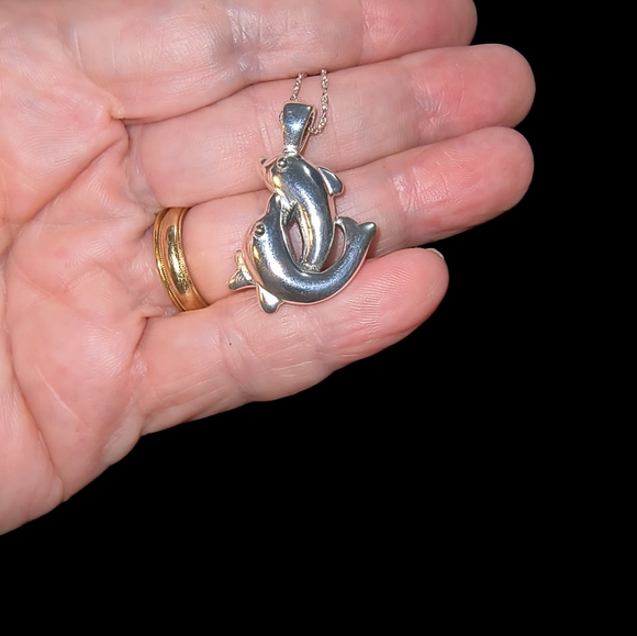 Sterling Silver 925 Dolphin Necklace Beach/Ocean/Seaside/Resort - Picture 7 of 11